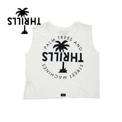 [THRILLS] STND IS.CROP MU WHT (스릴스 여성용 레귤러핏 크롭 숏 탑 화이트)