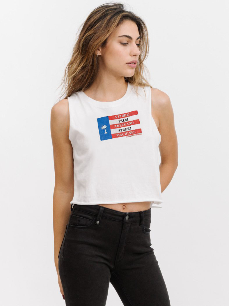 [THRILLS] Womens Nebraska crop Muscle WHITE (스릴스 우먼스 네브라스카 크롭머슬)