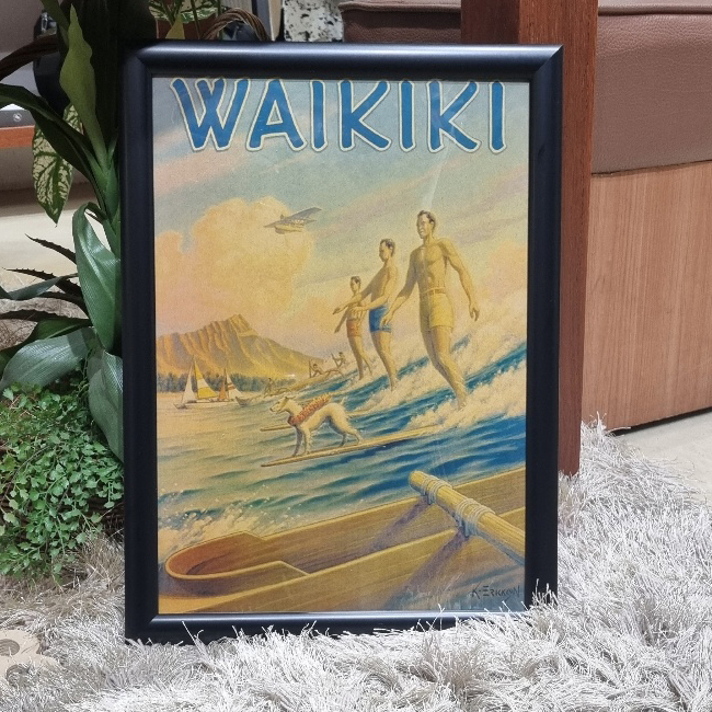 서핑 인테리어 소품 - 액자 WAIKIKI