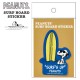 서핑 스티커 SNOOPY SURFBOARD STICKER 스누피 스티커 - YELLOW SURFNOARD