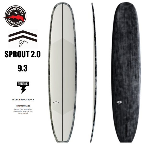 서핑롱보드 [CJ NELSON] 9.3 SPROUT 2.0 WHT / BRUSHED CARBON 씨제이 넬슨 THUNDERBOLT (3월중순 입고 예정)